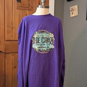 Purple Crazy Family Graphic Long Sleeve Shirt